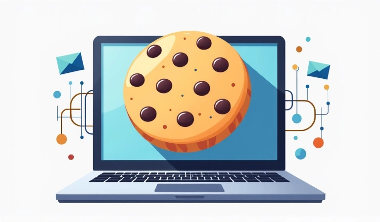 Illustrazione di un biscotto digitale che rappresenta un cookie su un web browser